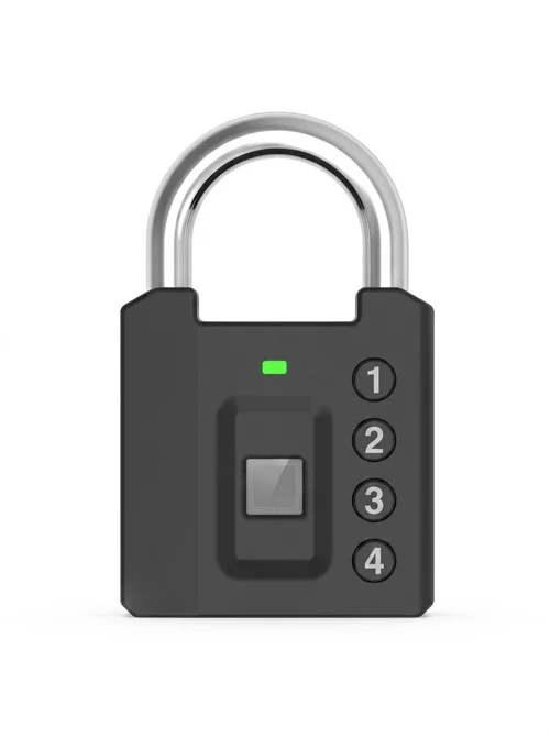 Smart Fingerprint & Password Padlock, Keyless Security Lock with Rapid Unlock, IPX5 Waterproof Zinc Alloy Body, Long-Lasting CR2032 Battery