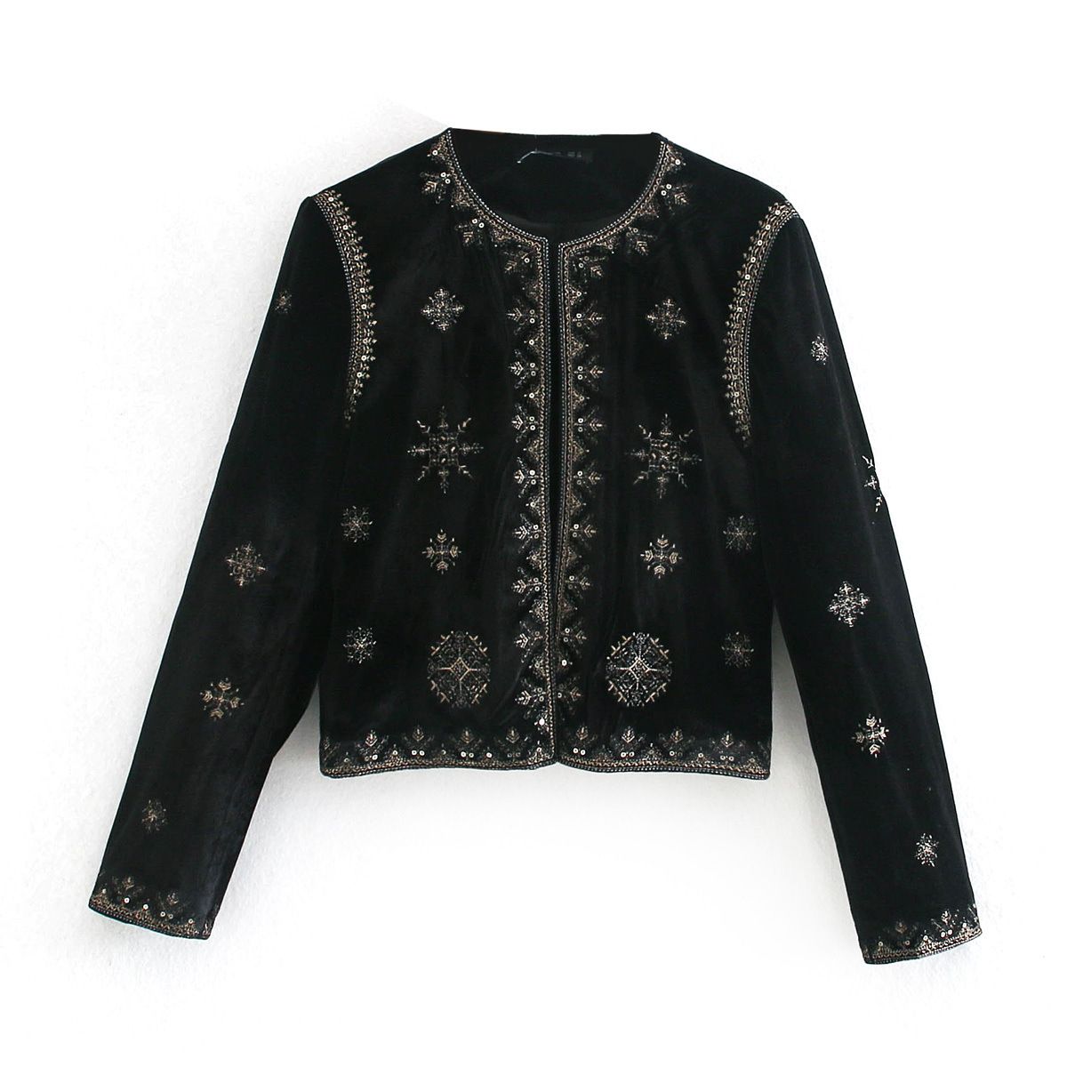 Velvet Embroidered Court Style Jacket KUN-00152