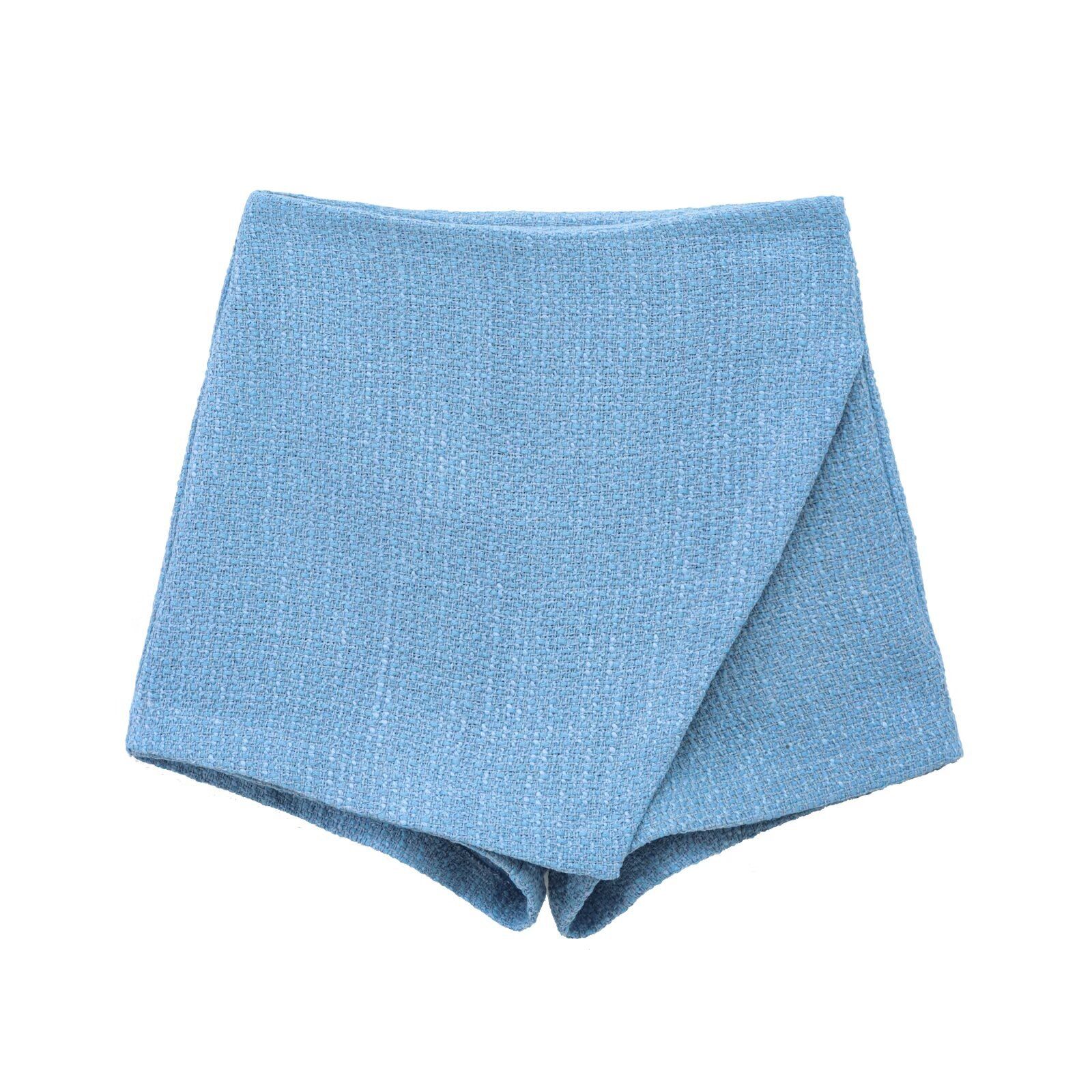 Textured High Waist Woven Shorts Skirt - European Style KUN-00001