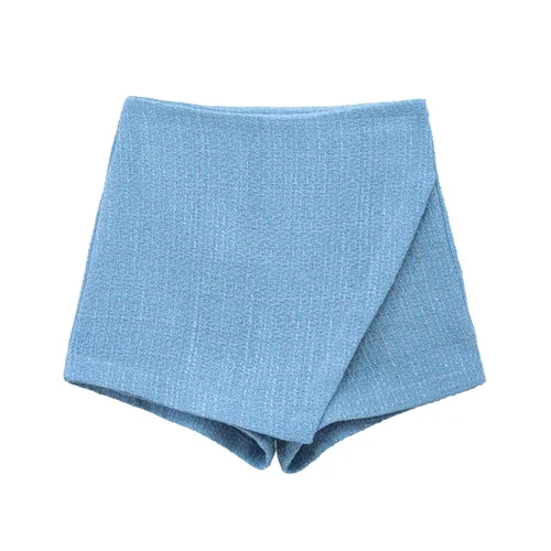 Textured High Waist Woven Shorts Skirt - European Style KUN-00001