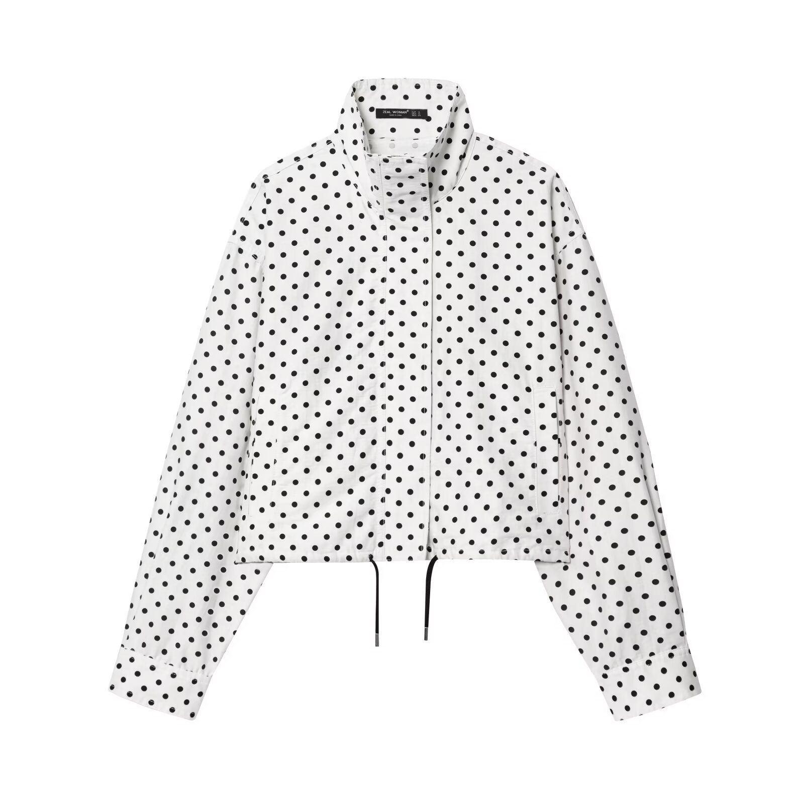 Women's Puff Sleeve Polka Dot Poplin Jacket KUN-00060