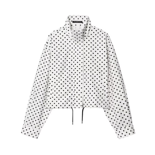 Women's Puff Sleeve Polka Dot Poplin Jacket KUN-00060