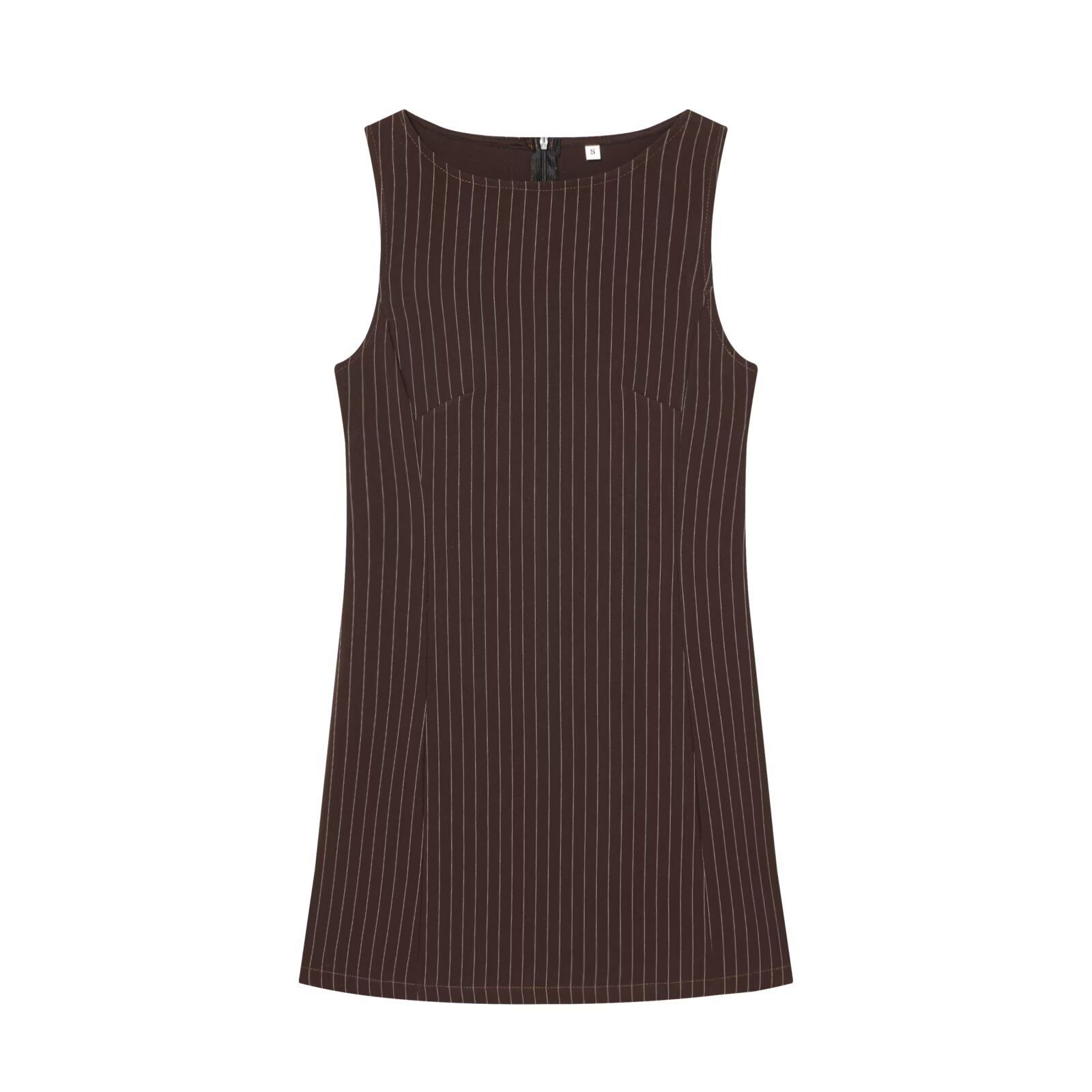 Striped Sleeveless Mini Dress - European Chic KUN-00058