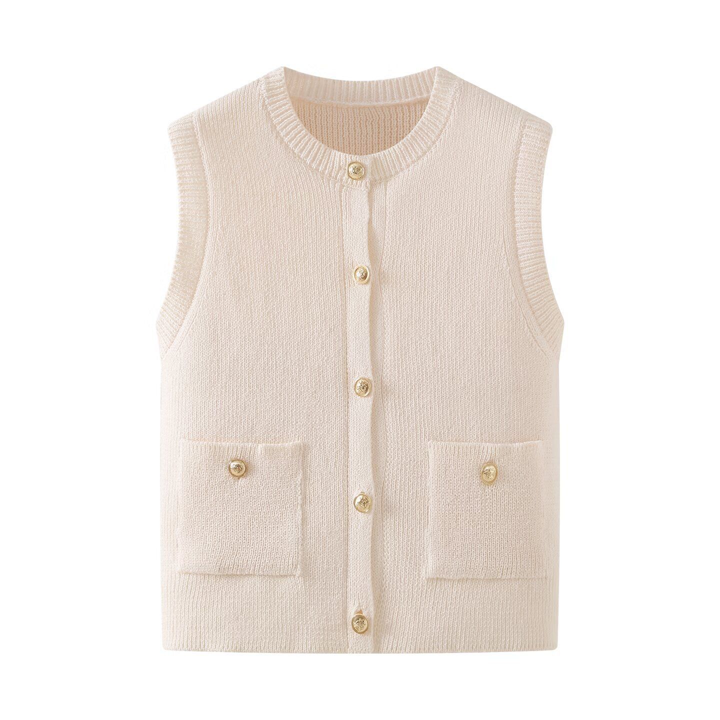 Knit Vest Sleeveless Top - Stylish & Versatile KUN-00094