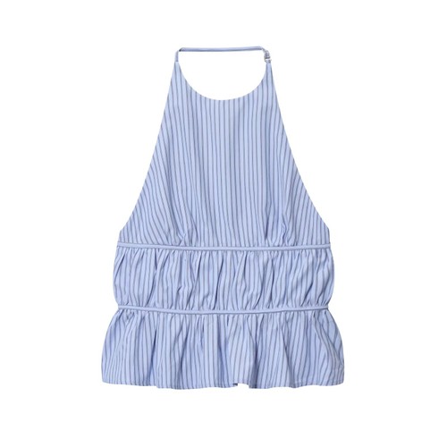 Striped Poplin Halter Top - Chic & Trendy KUN-00035
