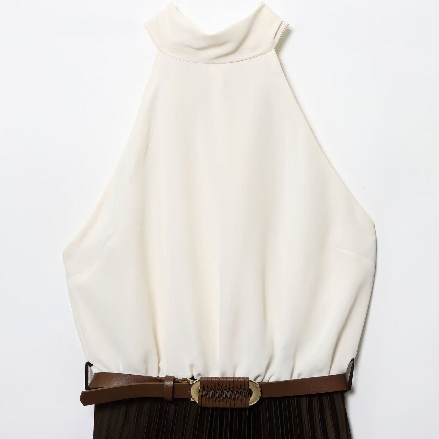 Abito midi plissettato da donna - Versatile stile europeo KUN-00065