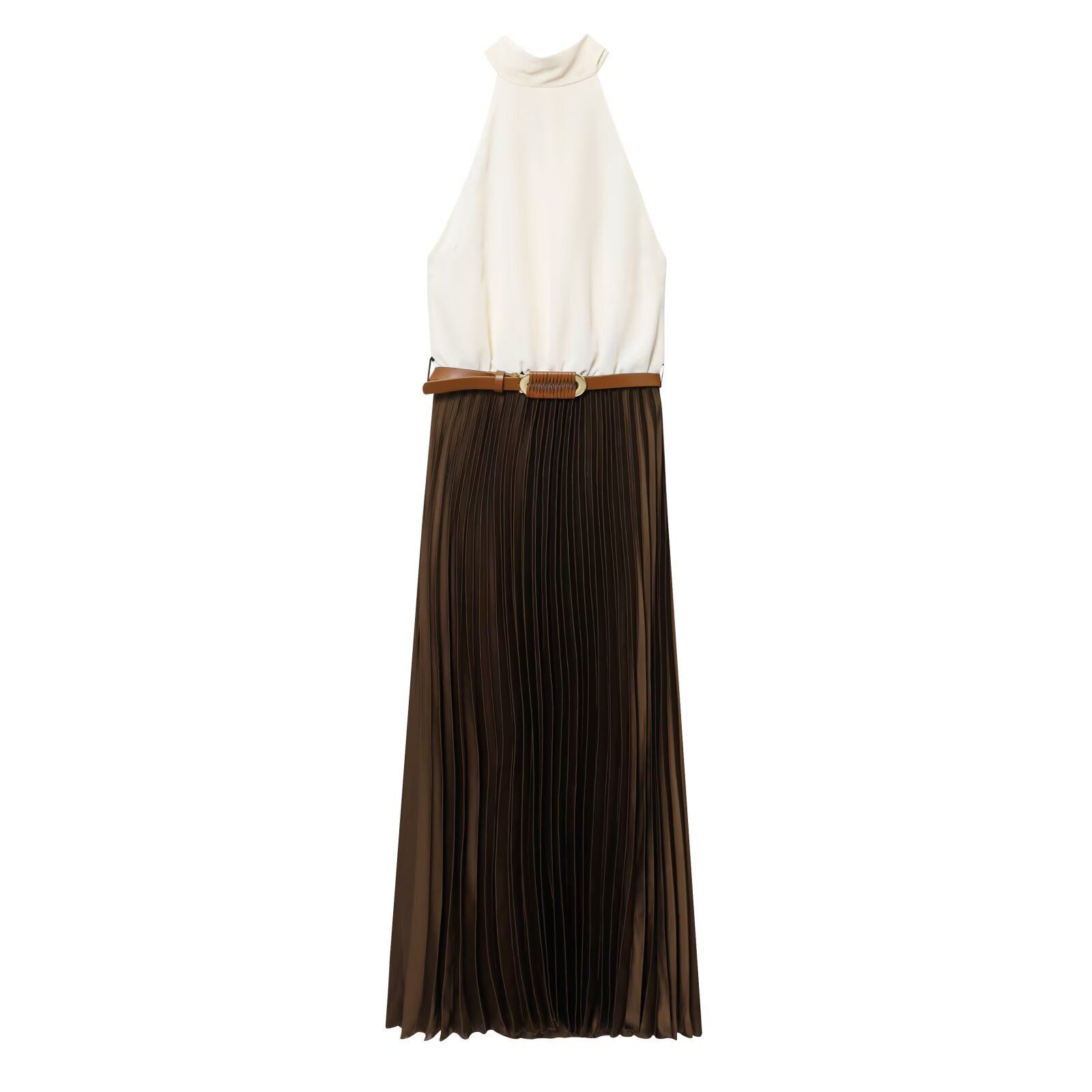 Women's Midi Pleated Dress - Versatile European Style KUN-00065