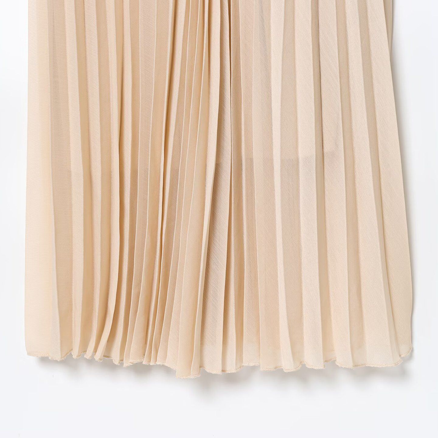 Women's Midi Dress with Belt - Pleated A-Line KUN-00068