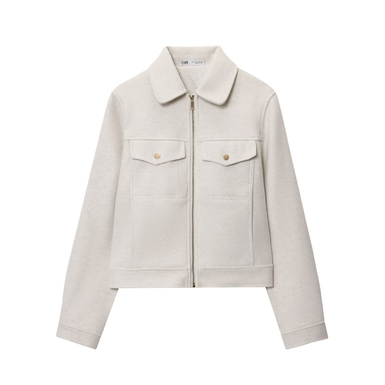 Women's Soft Fabric Zip-Up Jacket - European Style KUN-00081