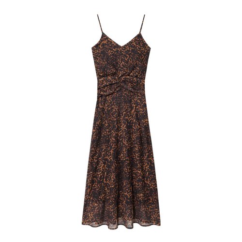 Midi Dress Animal Print Women's Versatile New KUN-00071