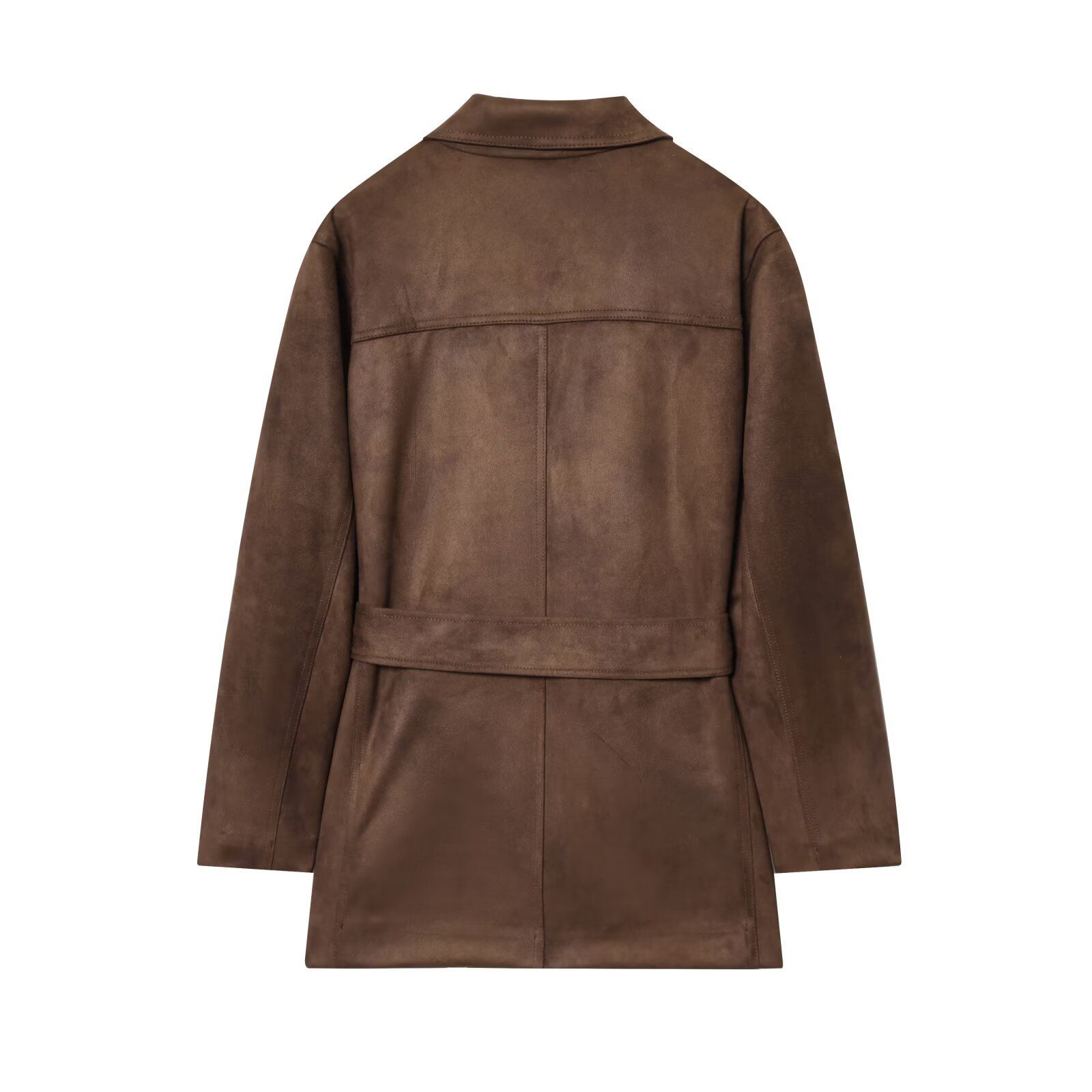 Chaqueta con cinturón efecto ante - Estilo europeo para mujer KUN-00286