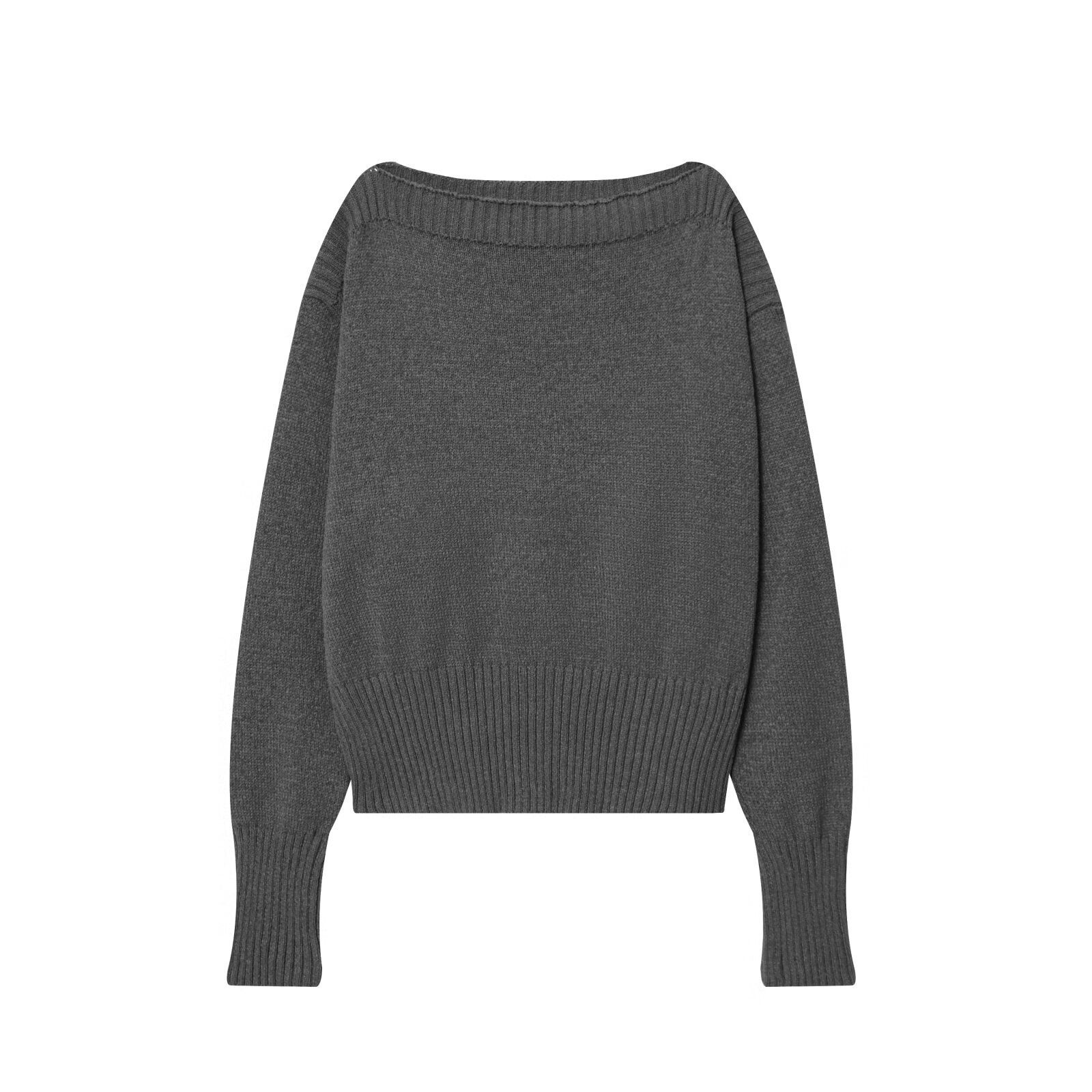 Knit Top Off Shoulder Trendy Casual Sweater KUN-00048