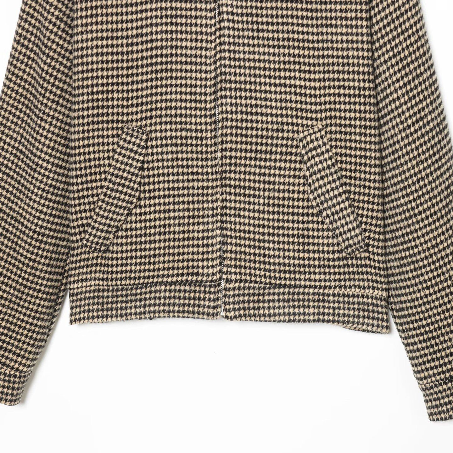 Houndstooth Padded Shoulder Bomber Jacket KUN-00042