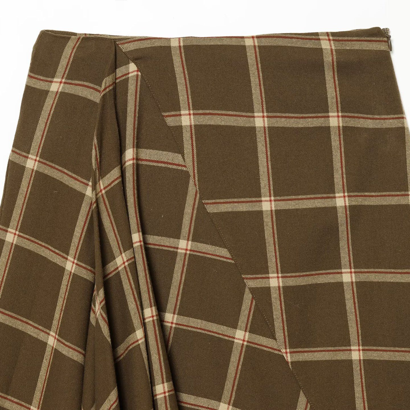 Midi Plaid Skirt - Layered Ruffle A-Line KUN-00002
