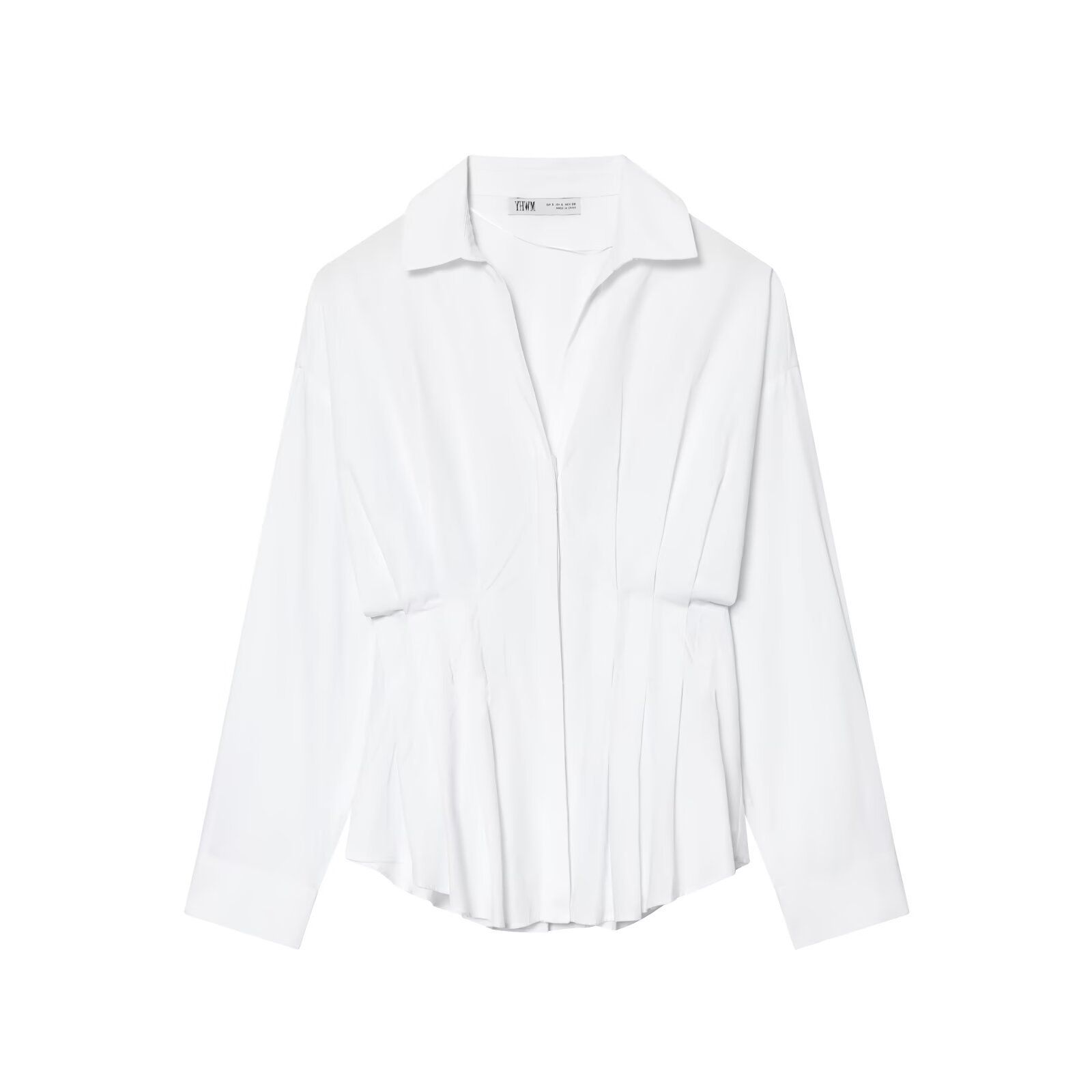 Poplin Blouse Pleated Fashion Shirt KUN-00084