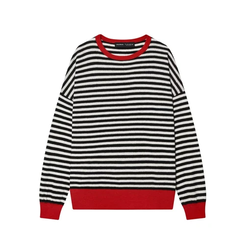 Wool Blend Striped Knit Sweater - Chic European Style KUN-00006
