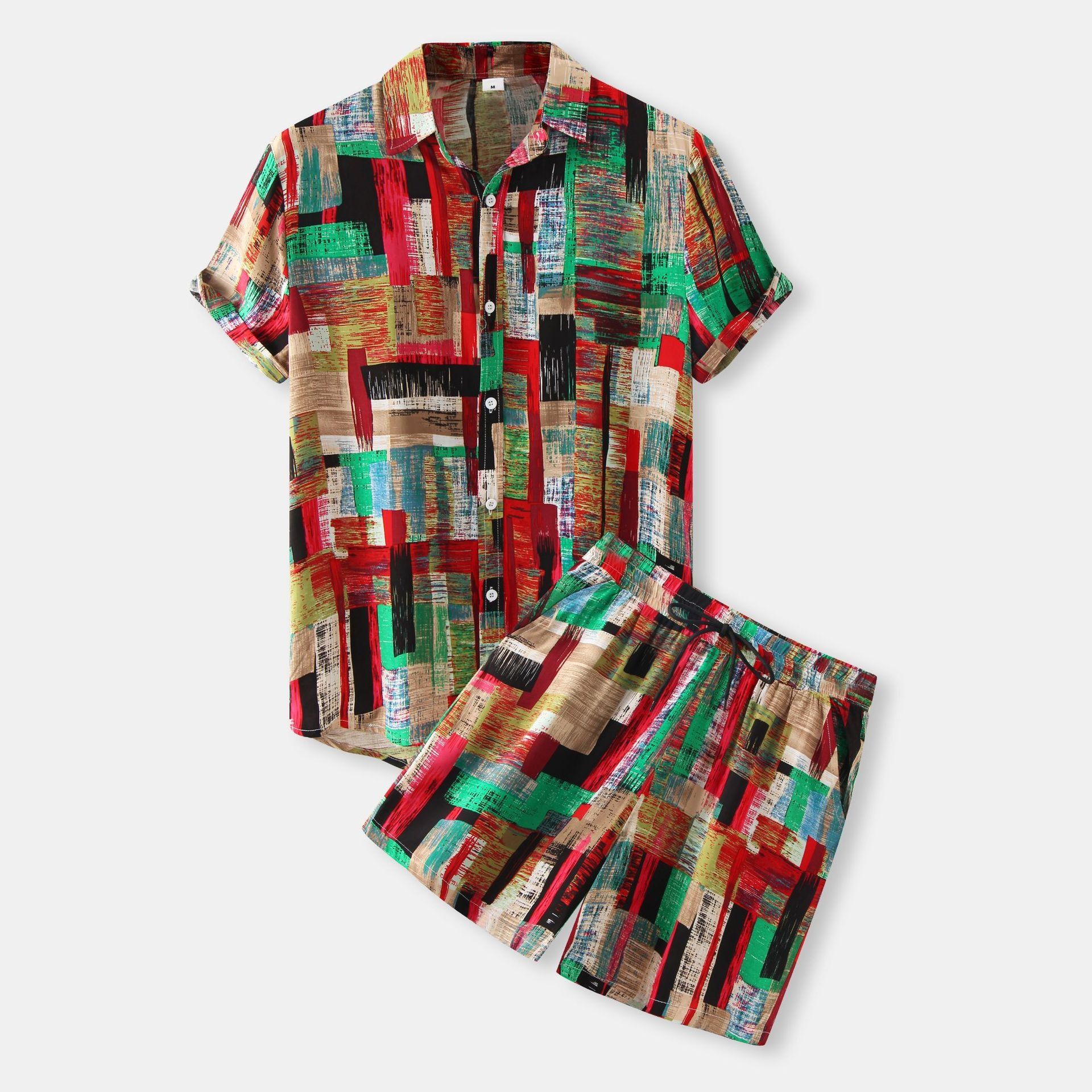 Men's 2-Piece Summer Tracksuit - Short Sleeve T-Shirt & Loose Shorts Set