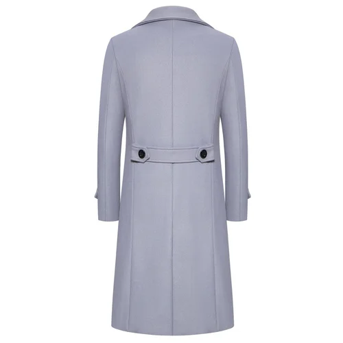 Trench da uomo doppiopetto in lana - Vestibilità slim - Giacca in stile britannico