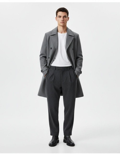 Men's Mid-Length Double-Breasted Trench coat