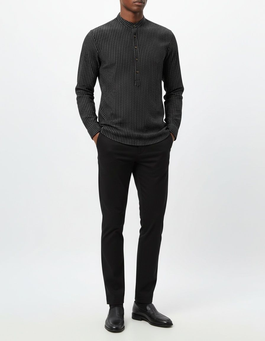 Camisa casual de manga larga con estampado floral para hombre