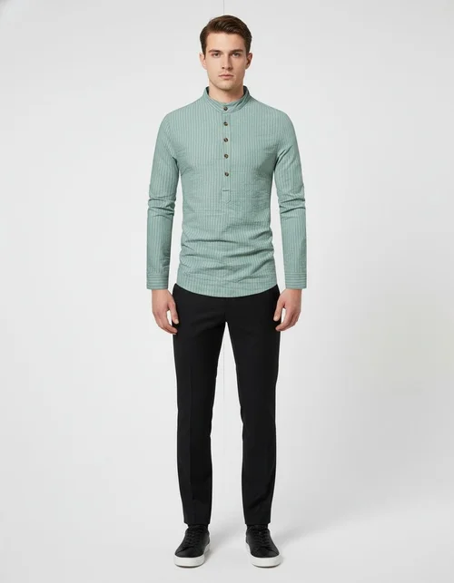 Camicia da uomo casual a maniche lunghe con stampa floreale