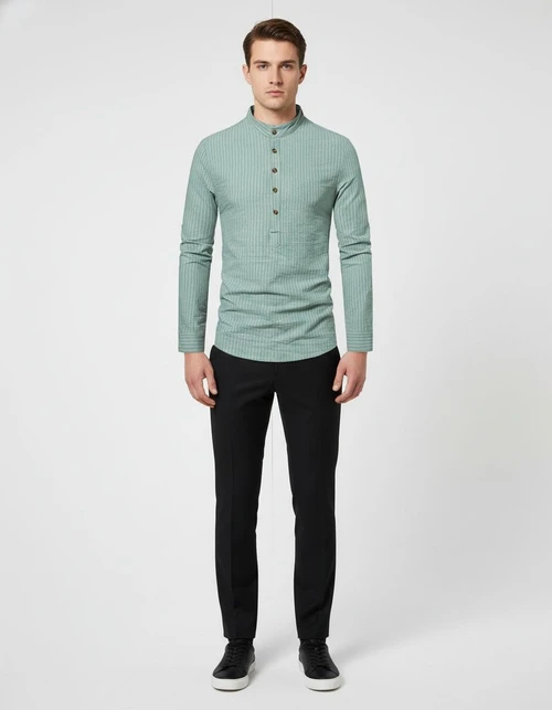 Men's Casual Long Sleeve Printed Floral Shirt