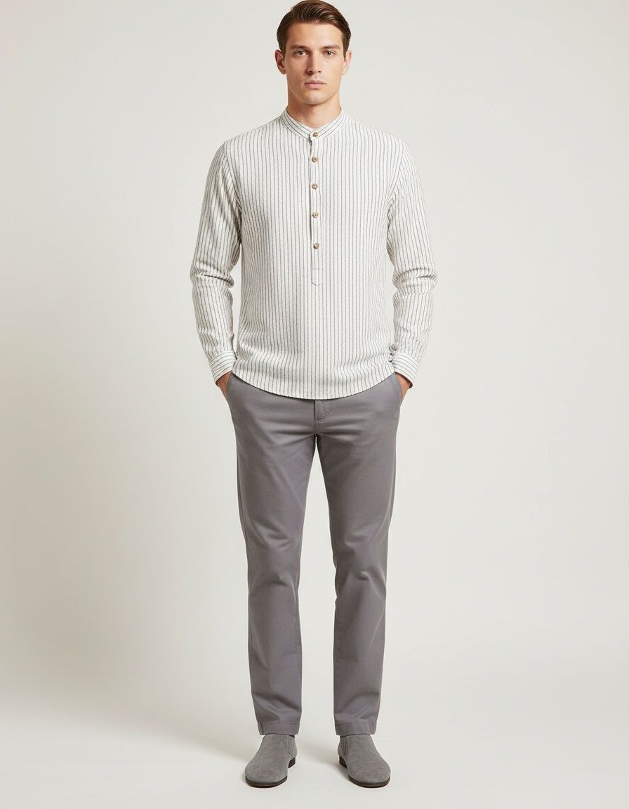 Camisa casual de manga larga con estampado floral para hombre