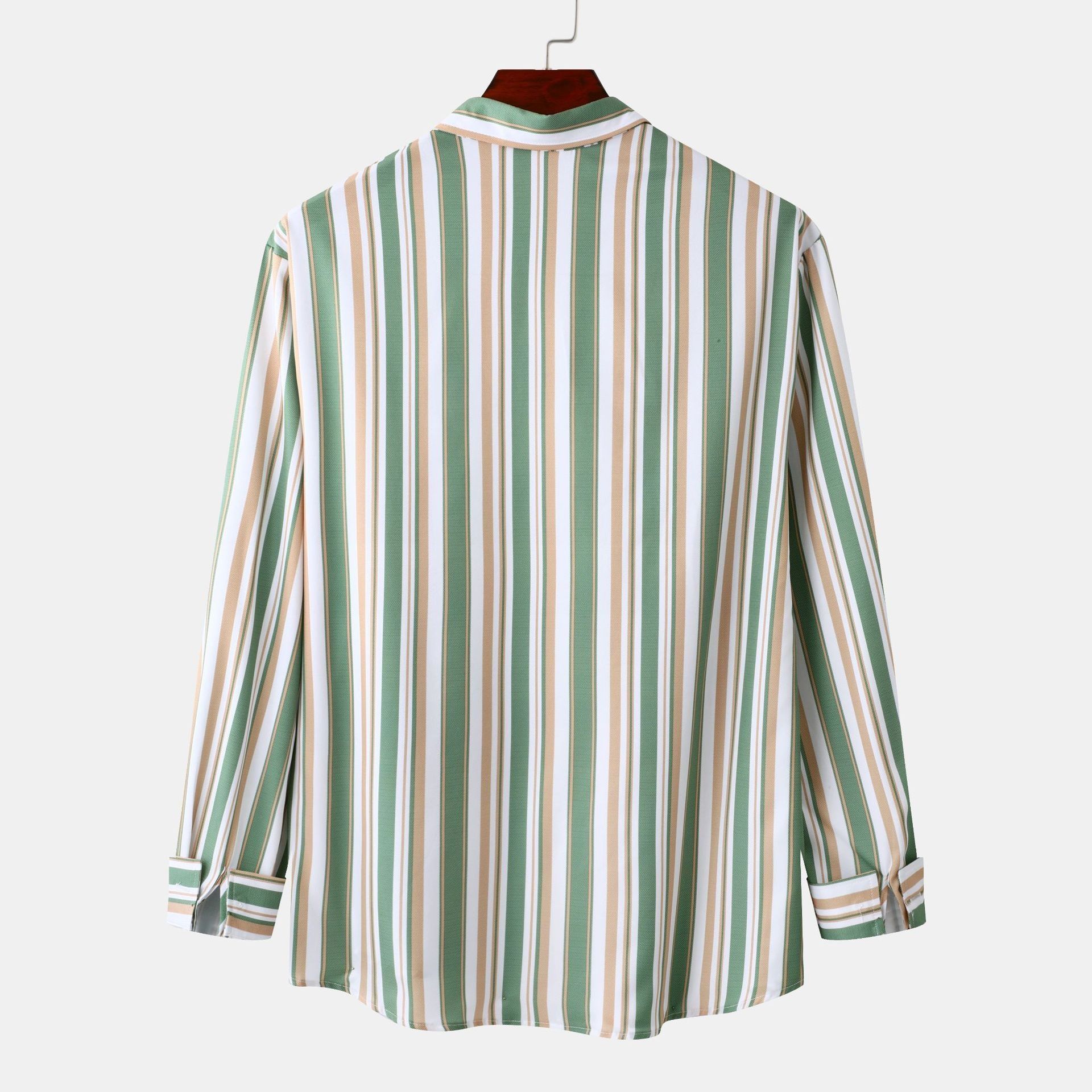 Men's Slim Fit Striped Turn-down Collar Long Sleeve  Shirt