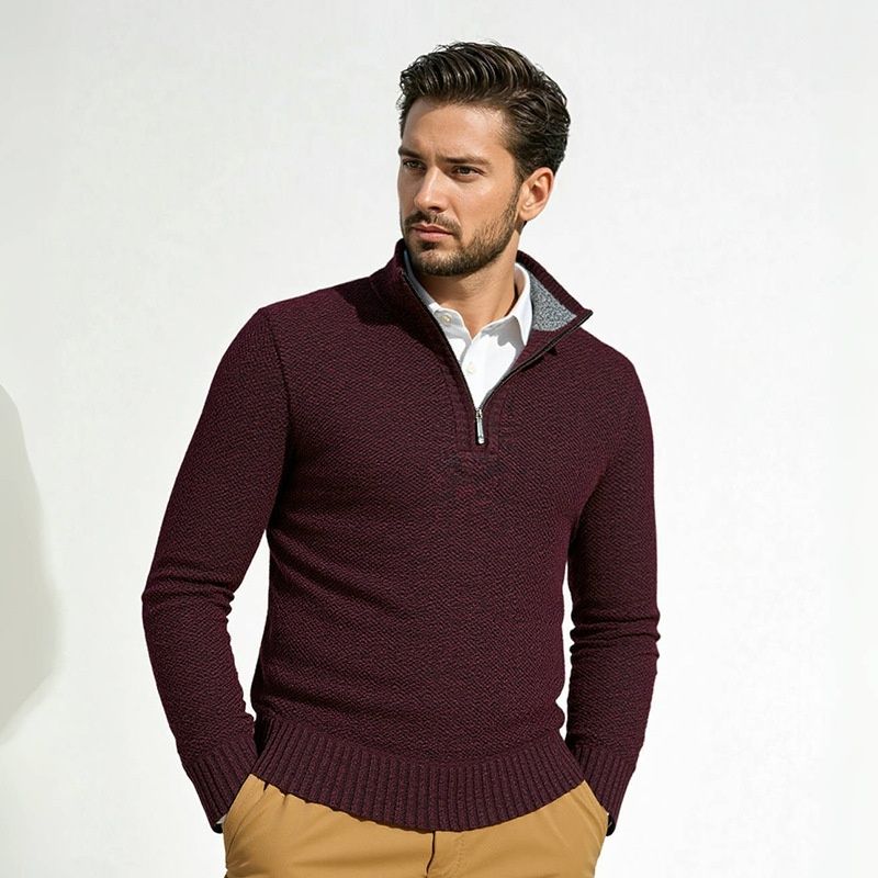 Men's Long Sleeve Knitted Pullover Sweater
