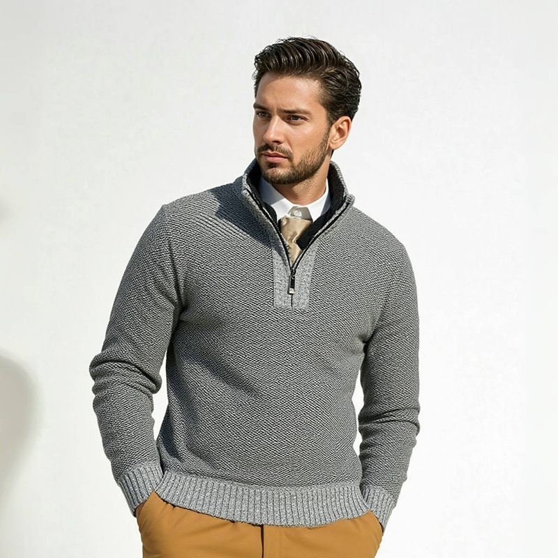 Men's Long Sleeve Knitted Pullover Sweater