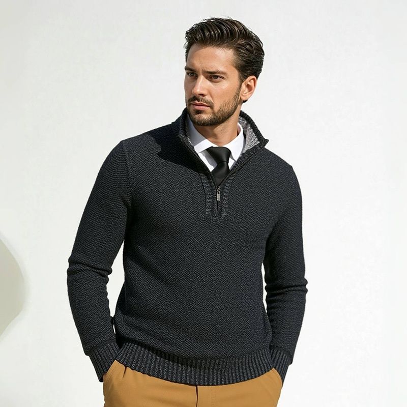 Men's Long Sleeve Knitted Pullover Sweater
