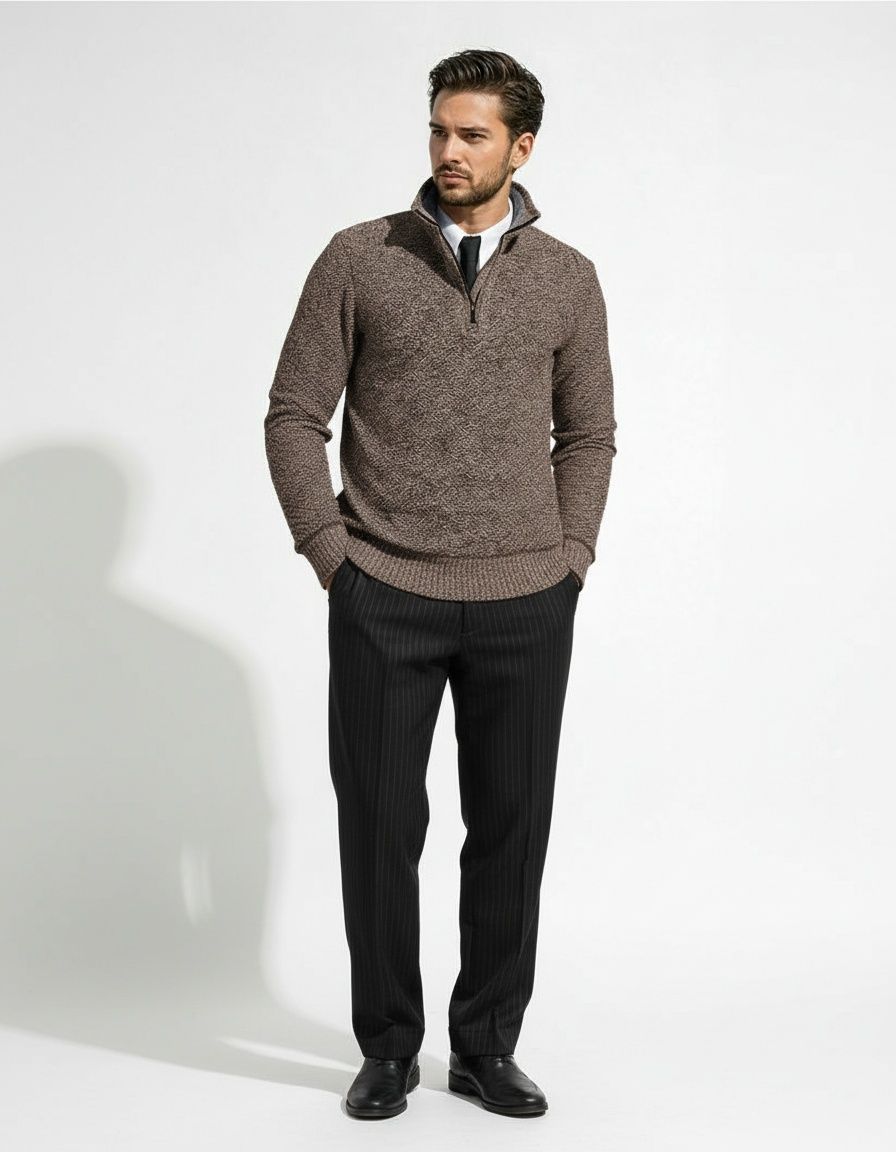 Men's Long Sleeve Knitted Pullover Sweater