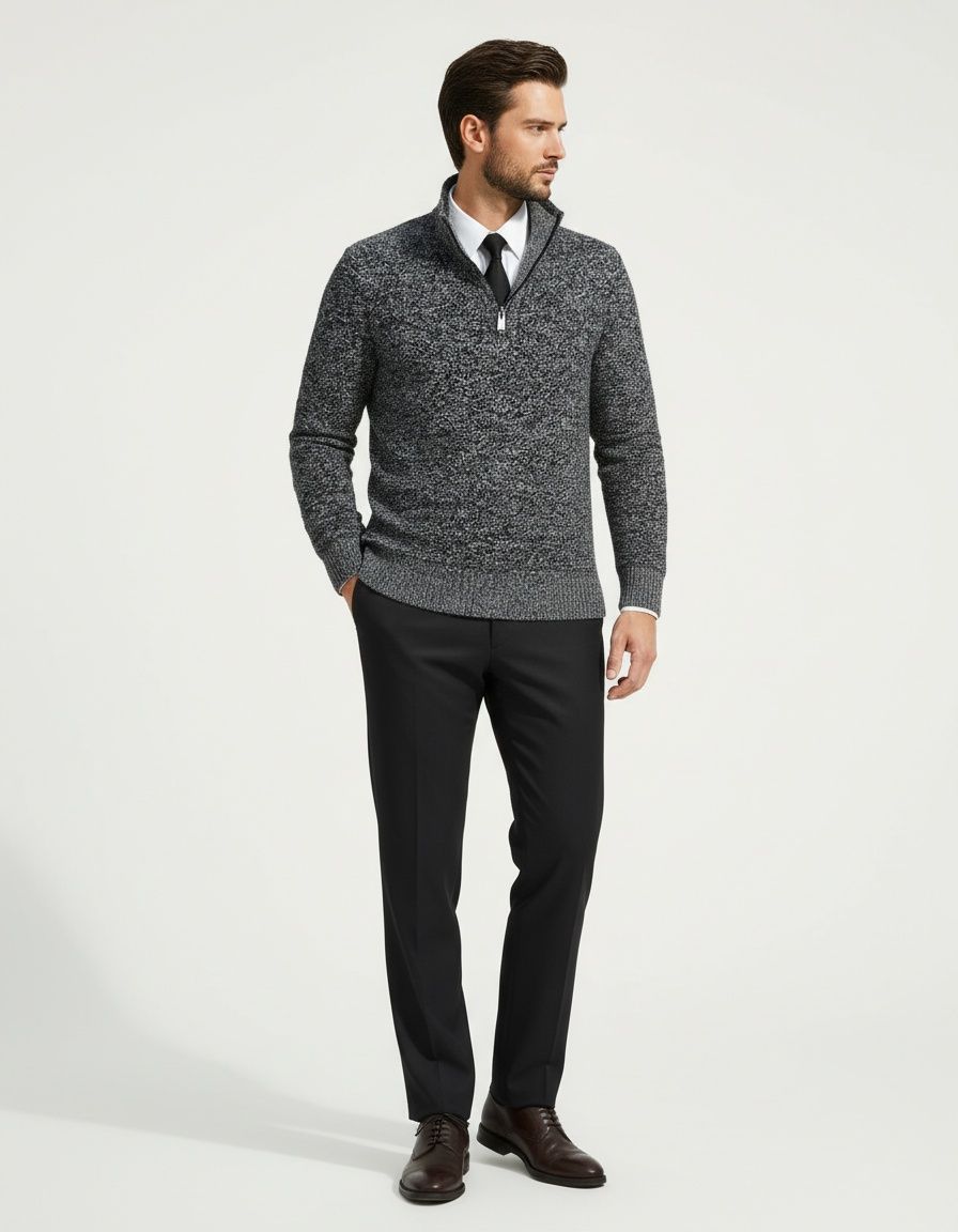 Men's Long Sleeve Knitted Pullover Sweater