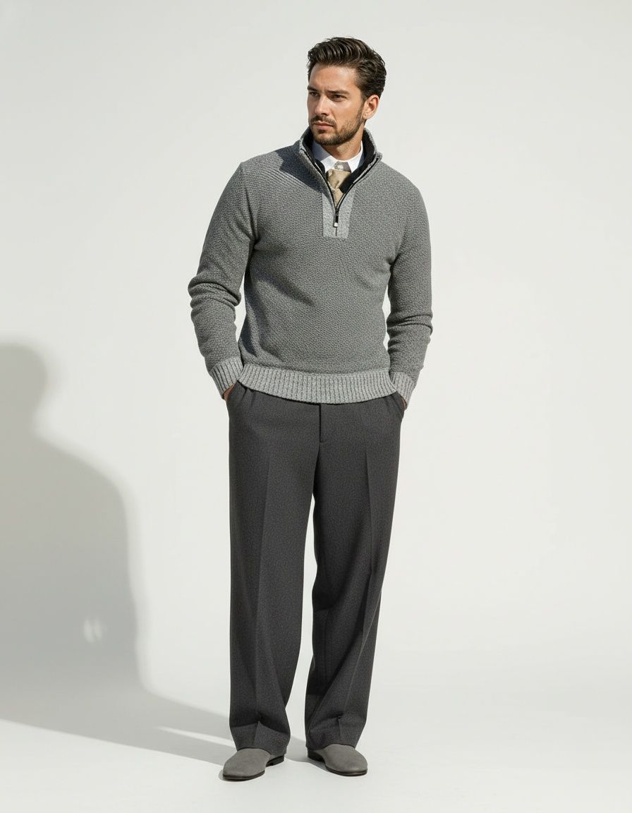 Men's Long Sleeve Knitted Pullover Sweater