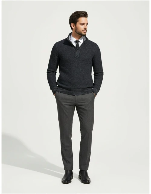 Men's Long Sleeve Knitted Pullover Sweater