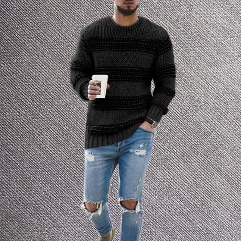Casual Heavy Twist Cable Men's Turtleneck Sweater