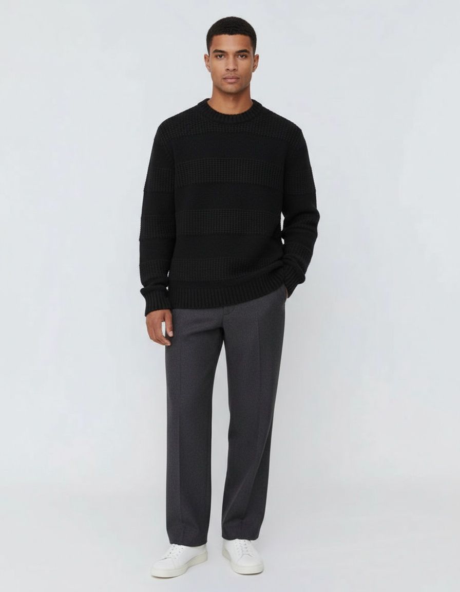 Casual Heavy Twist Cable Men's Turtleneck Sweater