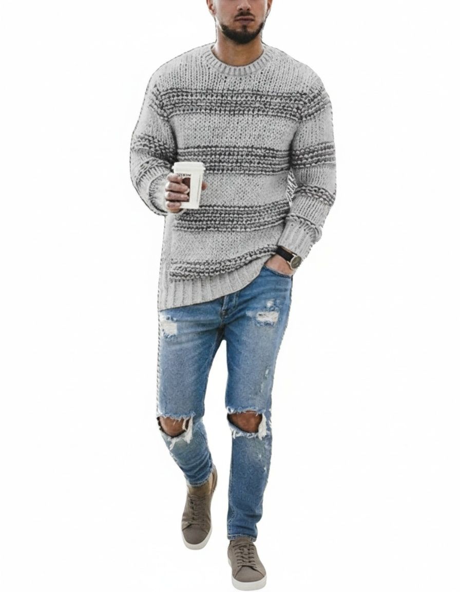 Casual Heavy Twist Cable Men's Turtleneck Sweater