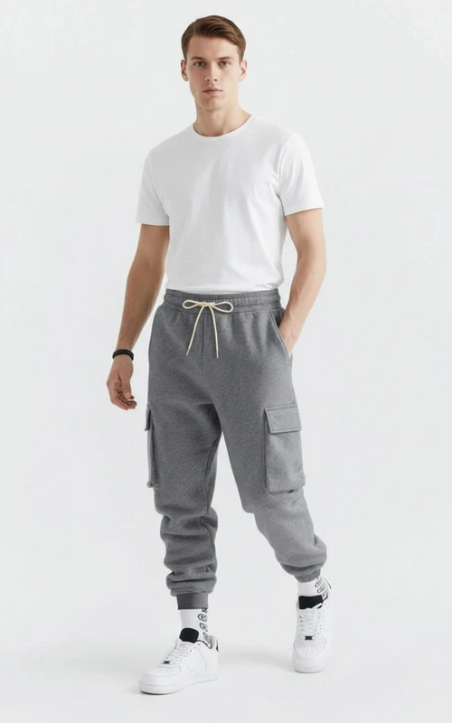Heavyweight Relaxed Fit Cargo Pants with Pockets NDF-00038