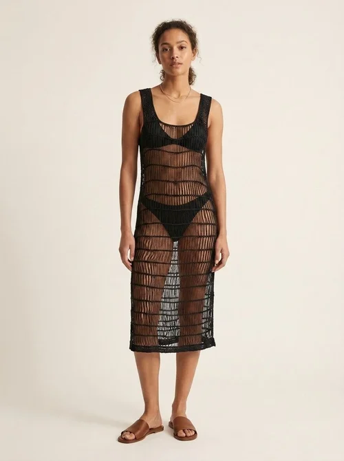 Women's Crochet Knit Beach Swimsuit Cover Up Dress Vacation