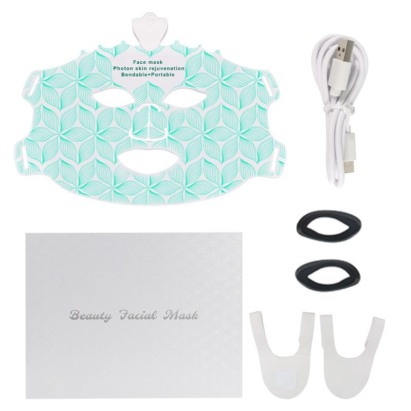 Masque facial de rajeunissement par photons LED 7 couleurs - Flexible et portable