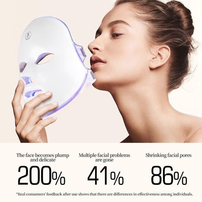 Masque facial de luminothérapie LED 7 couleurs - Soin anti-âge