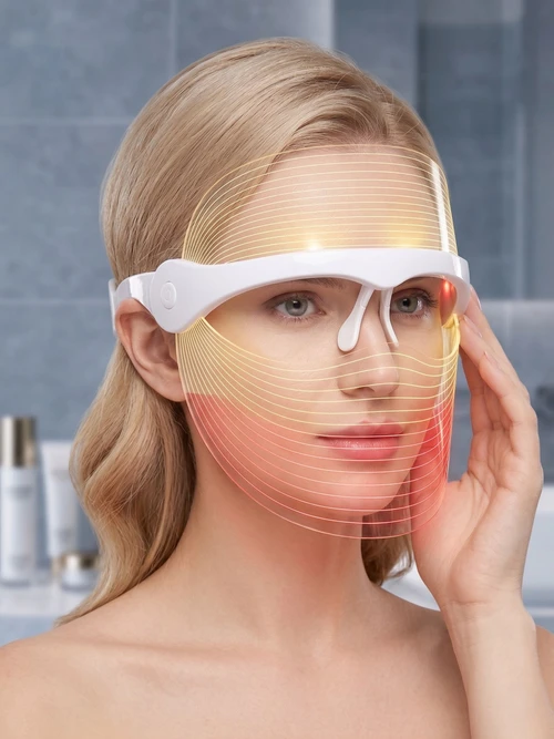 Transparant gezichtsmasker met LED-lichttherapie - 7 kleuren voor huidverjonging