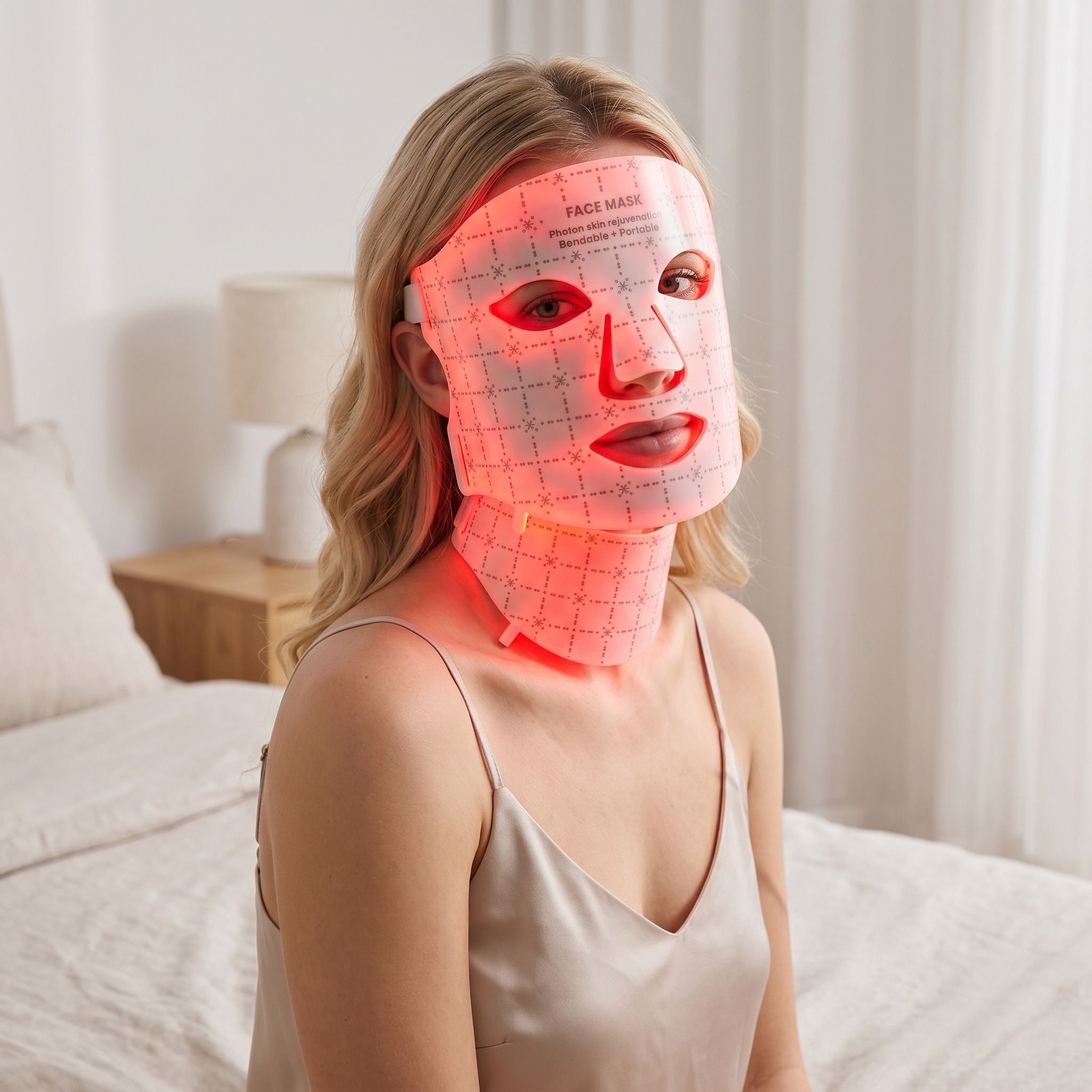 LED Photon Skin Rejuvenation Face and Neck Mask Set - Bendable & Portable
