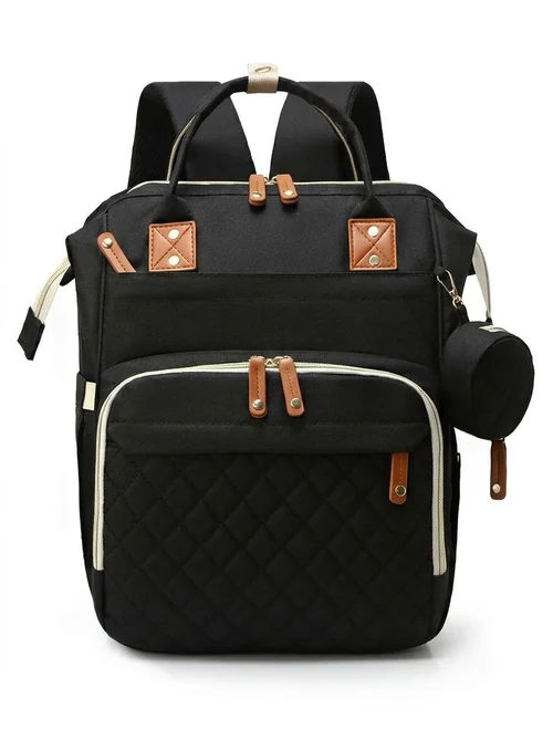Zaino fasciatoio multifunzionale, borsa da viaggio per neonati con porta di ricarica USB, tasche termiche e cinghie per passeggino.