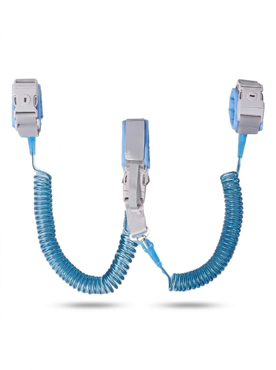 Guinzaglio da polso anti-smarrimento per bambini, cintura di sicurezza per passeggiate con chiusura a chiave e snodo girevole a 360° per neonati e bambini.
