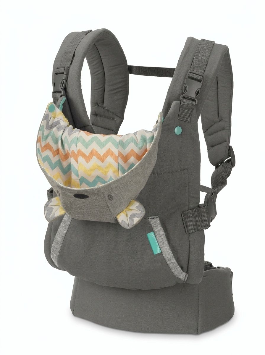 Ergonomic Baby Carrier with Detachable Animal Canopy Hood, Front and Back Infant Carrier with Ergonomic Hip Seat Support