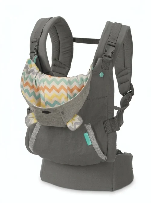 Ergonomic Baby Carrier with Detachable Animal Canopy Hood, Front and Back Infant Carrier with Ergonomic Hip Seat Support