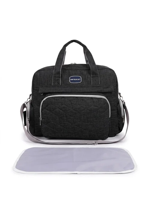 Borsa fasciatoio trapuntata multi-scomparto, impermeabile, ideale per i viaggi, con fasciatoio imbottito e tasche termiche.