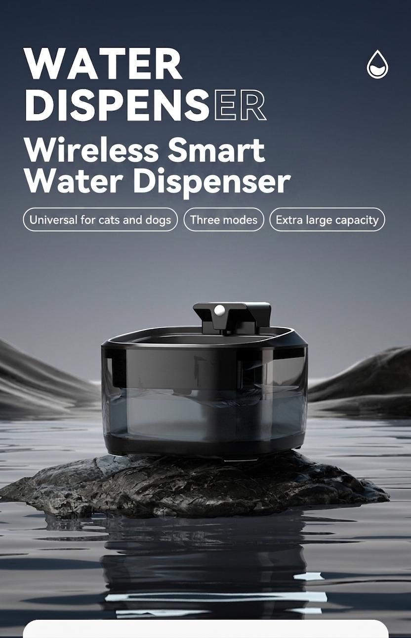 Pet Water Fountain Wireless Smart Cat Dog Dispenser - Model#FT999